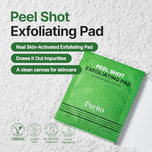 PURITO Peel Shot Exfoliating Pads for Sensitive Skin - 8 Pack