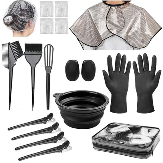 Xarchy 19 Pcs Professional Hair Bleach Kit Hair Coloring Products with Hair Dye Brush, Hair Color Bowl, Hairclips, Applicator, Earmuffs for Hair Highlighting and Hair Coloring at Home