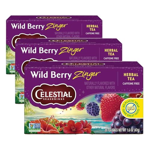Celestial Seasonings Wild Berry Zinger Herbal Tea - Caffeine Free, 20 Bags