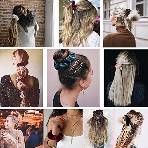 Mcupper 60pcs Velvet Hair Scrunchies - ColorA Elastic Hair Ties & Bands