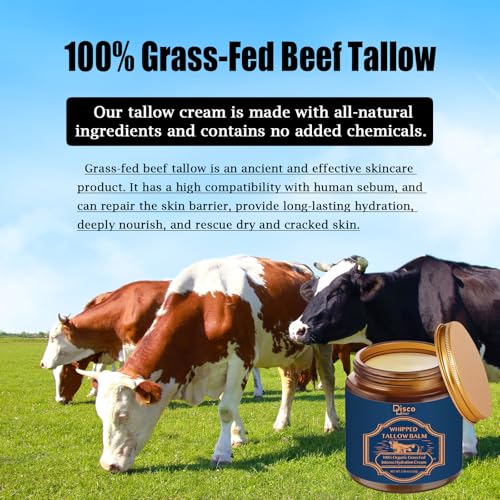 Grass-Fed Whipped Beef Tallow Balm - Ultra Moisturizing Skin Cream