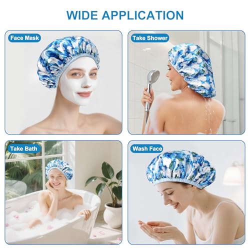 Waterproof Terry Shower Cap for Women - Reusable Hair Protection