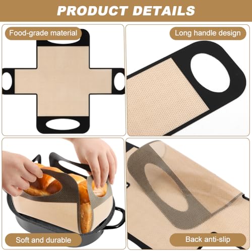 Silicone Bread Sling Set - Non-Stick Baking Mat with 4 Handles