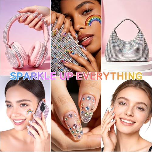 Jelly AB Rhinestones Kit - 36,000 Pcs, 28 Colors, 3mm Flatback Bedazzling Stones with Jewelry Glue & Tools