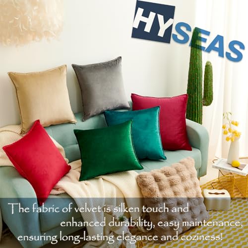 HYSEAS Faux Rabbit Fur Throw Pillow Covers, 18x18, Set of 2 - Cozy & Elegant Home Décor