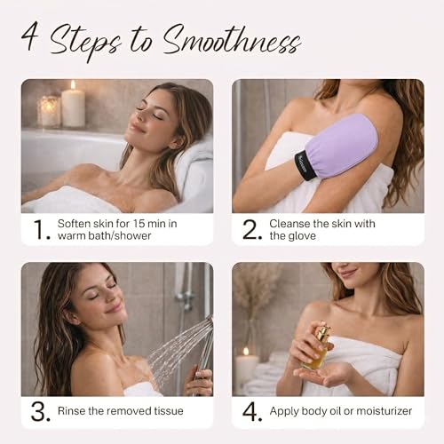 Korean Exfoliating Gloves - 2 Pcs Body Scrub Mitts for Dead Skin