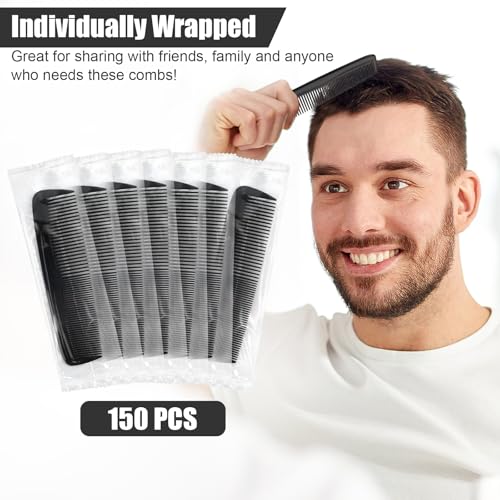 NICEMOVIC 150-Pack Individually Wrapped Pocket Combs for Travel & Hygiene