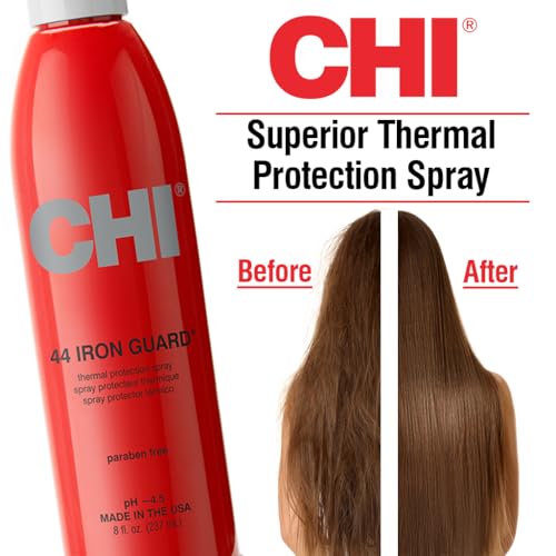 CHI 44 Iron Guard Thermal Protection Spray - 8 Fl Oz, Frizz Control & Shine