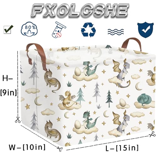 Cute Dinosaur Storage Basket for Kids - Rectangular Laundry Bin