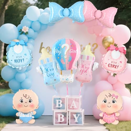 Gender Reveal Balloon Decoration Set - 9 Pcs with Boy & Girl Balloons