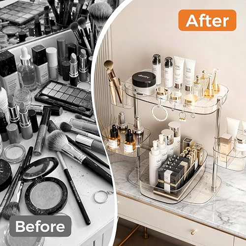 YOSHIONAL 360° Rotating Makeup Organizer - Countertop Cosmetic Storage