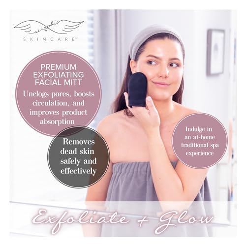Dual-Sided Exfoliating Facial Mitt for Gentle Cleansing