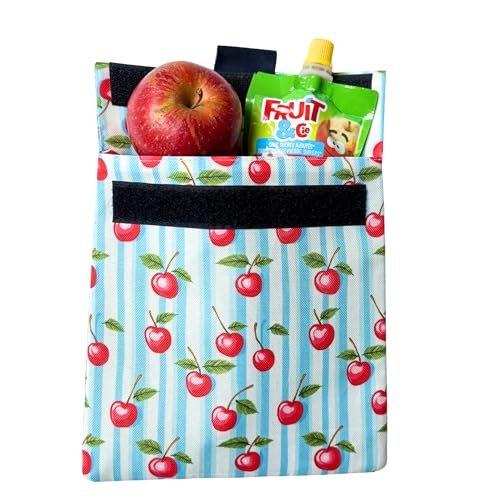 Yumbox Insulated Reusable Sandwich & Snack Bags - Cherry Stripe