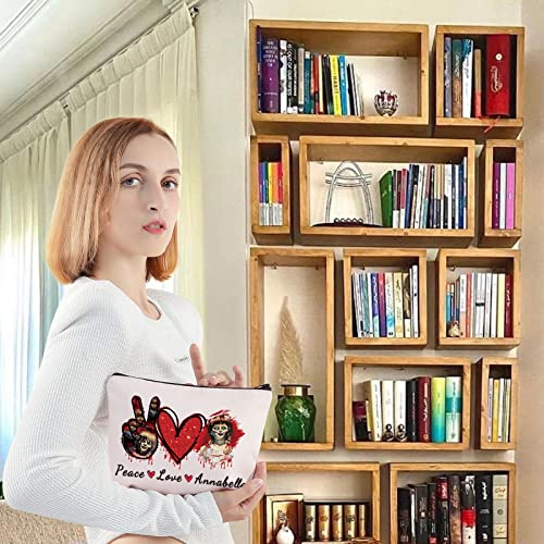 Peace Love Annabelle Makeup Bag - LEVLO Cosmetic Pouch for Fans