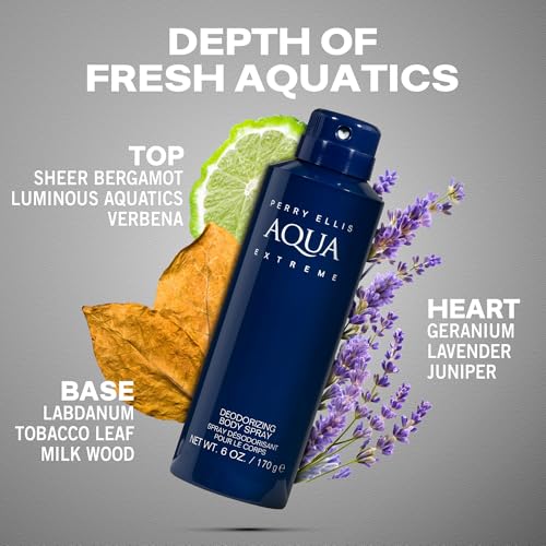 Aqua Extreme Deodorizing Body Spray for Men 6.0 oz by Perry Ellis