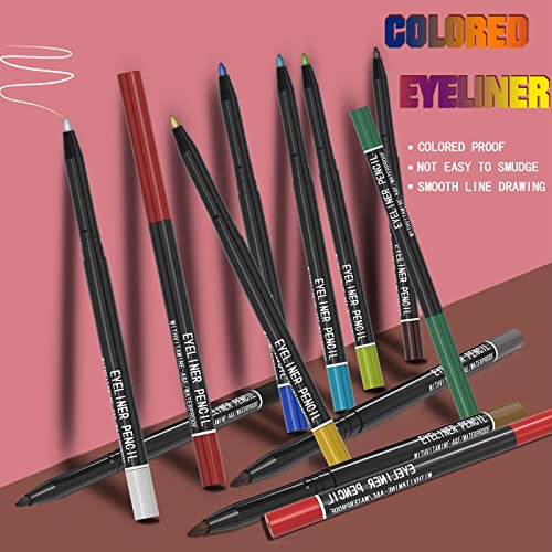KAIQIKAIXI 12 Color Multi-Purpose Eyeliner & Makeup Pen Set - Waterproof & Travel-Friendly