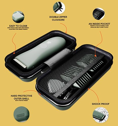 MERIDIAN Hard Travel Storage Case for Body Hair Trimmer - Sage Green