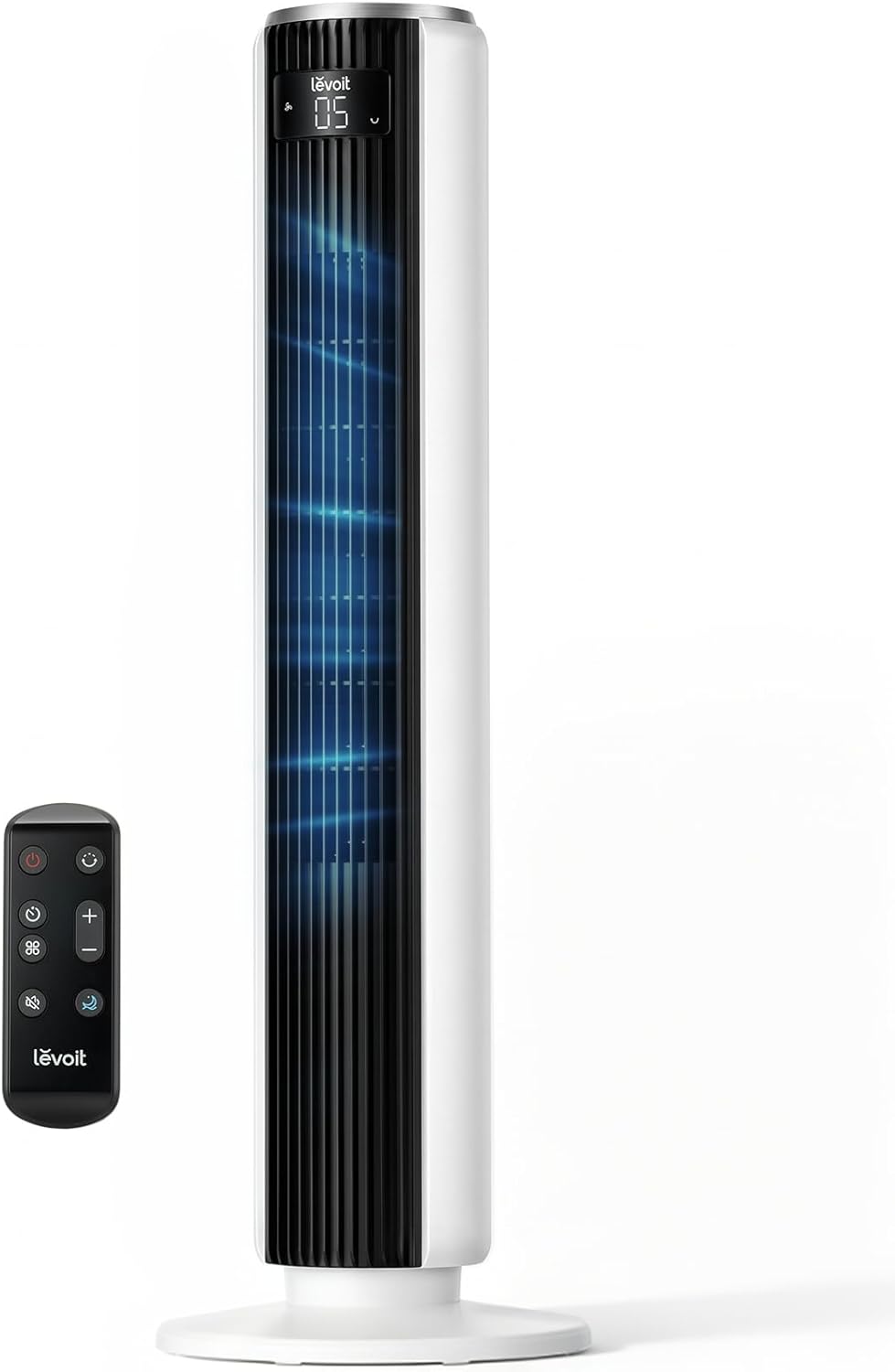 LEVOIT Tower Fan - 90° Oscillating Bladeless Fan for Bedroom | 28dB Quiet, 12H Timer, 5 Speeds, 36 Inch, White