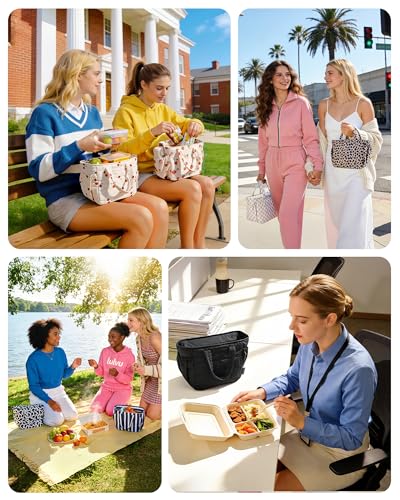 BAGSMART Insulated Lunch Bag - Lightweight, Leakproof, Quilted Design