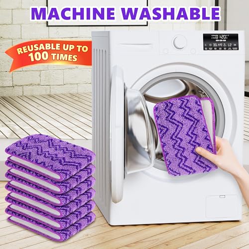 Reusable Microfiber Mop Pads for Swiffer PowerMop - 6 Washable Refills