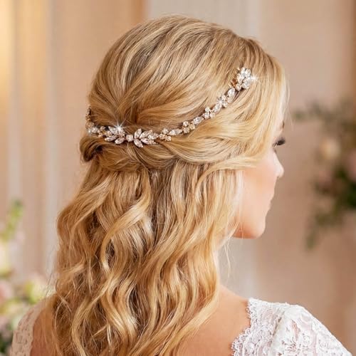 Gold Crystal Hair Combs - Handmade Bridal Headpiece for Weddings