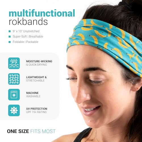 ChalkTalkSPORTS Banana Pattern Neck Gaiter & Headband - Blue