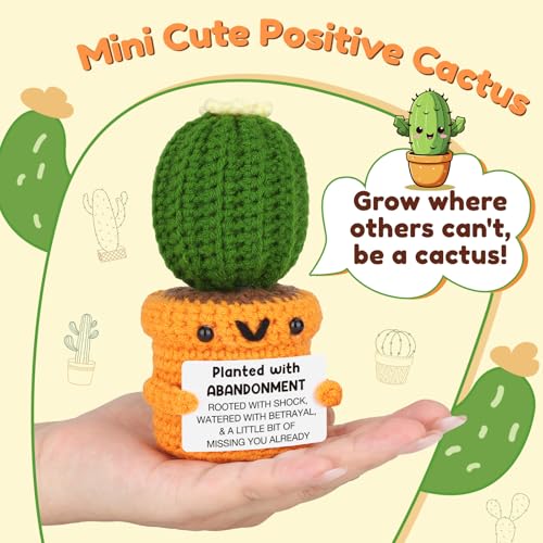 Funny Crochet Cactus Goodbye Gift for Coworker & Friend