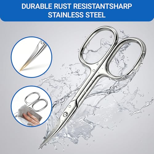 Premium Cuticle Scissors Set - Precision Small Nail & Eyebrow Grooming Tools