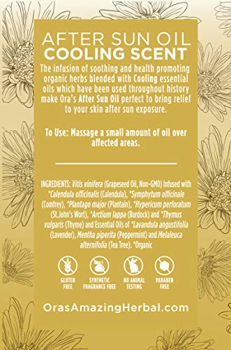Ora's Amazing Herbal After Sun & Shave Oil with Tea Tree, Lavender & Peppermint - 2 oz
