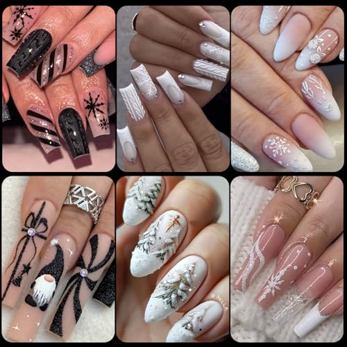 STZPRONAIL Sugar Glitter Nail Powder Set – 4 Colors Black White Sugar Shimmer for Dip, French Tip & DIY Nail Art