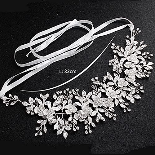 Rose Gold Bridal Hair Vine with Crystals and Pearl Flowers