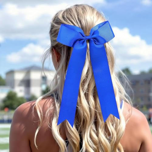 OAOLEER 16pc Cheerleading Hair Bows - Long Tail Grosgrain Ribbon for Girls