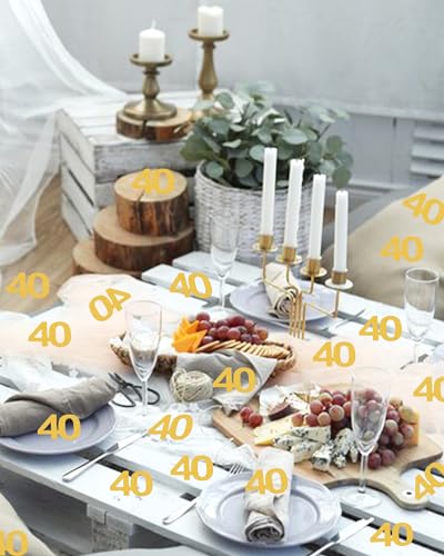 Gold Glitter 40th Birthday Confetti - 100pcs Table Decor