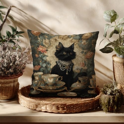 William Morris Floral Throw Pillow Cover - 18x18 Inch Flannel
