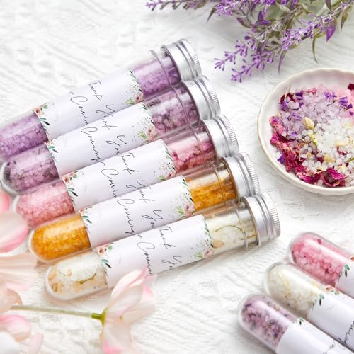 12-Piece Floral Aromatherapy Bath Salt Gift Set in Test Tubes