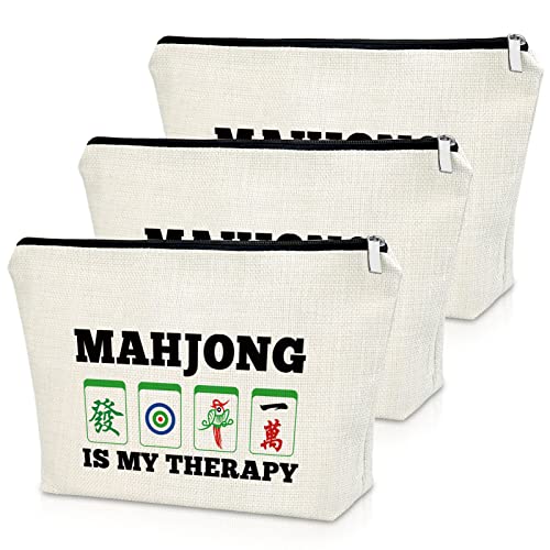 Mahjong is My Therapy Makeup Bag Set - 3PCS Cosmetic Organizer