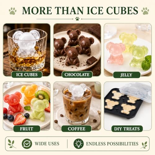 3D Koala Ice Cube Tray Mold - Fun Silicone Molds for Whiskey