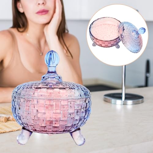 Large Glass Body Powder Container with 5.9-inch Soft Velour Powder Puff