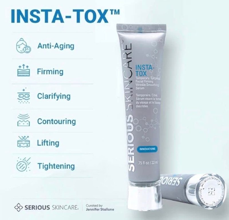 Serious Skincare INSTA-TOX Instant Wrinkle Filler Serum - Smooth Fine Lines & Deep Wrinkles | 0.75 oz