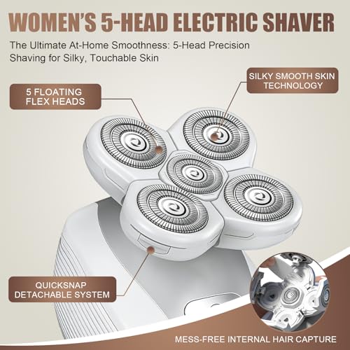 5 Head Shaver Replacement Blades Refills For Freebird FlexSeries Electric Razor for Women (White/3PCS)