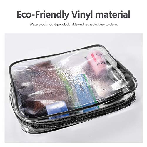 4-Piece Clear PVC Travel Toiletry Bag Set for Men & Women - Large, Medium, Small