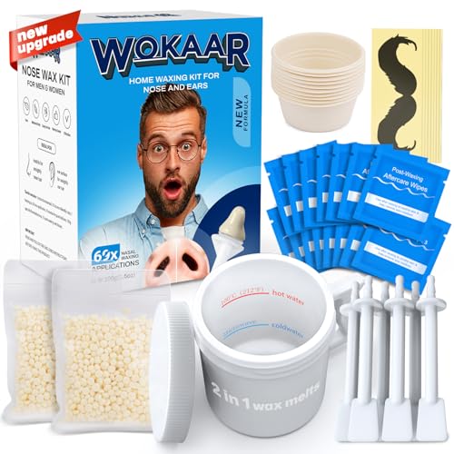 Wokaar Painless Nose and Ear Hair Removal Waxing Kit - 100g Wax Set