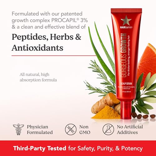 HAIRtamin Gorgeous Growth Scalp Serum for Thicker, Stronger Hair