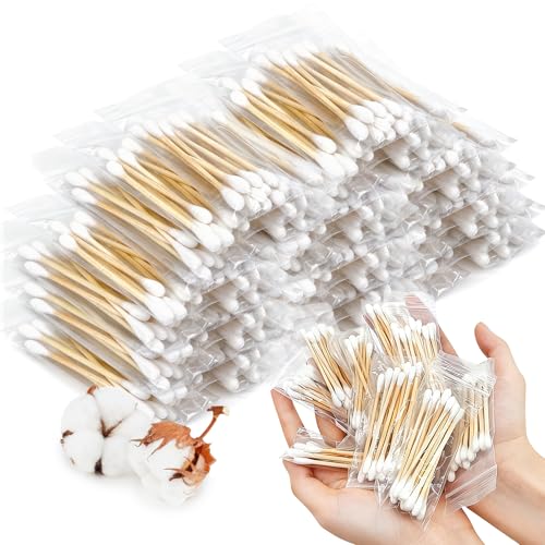 1000 PCS Travel Size Round Tip Cotton Swabs - Individually Wrapped