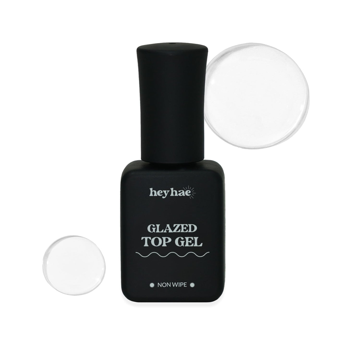 heyhae Glazed Top Gel for Semi-Cured Gel Nail Strip | Non Wipe High Gloss Gel Top Coat (0.23 fl.oz)