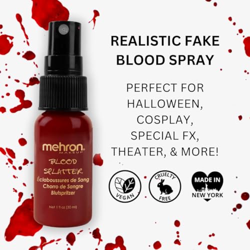 Mehron Special FX Blood Splatter Spray | Vegan Fake Blood for Halloween & Costumes