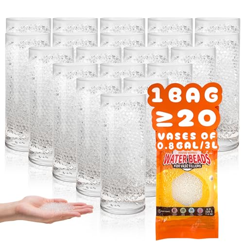 ANZON MORIES Clear Deco Granules - 205k Pcs for Vases, Reusable & Durable, Medium Size 0.36"-0.46"