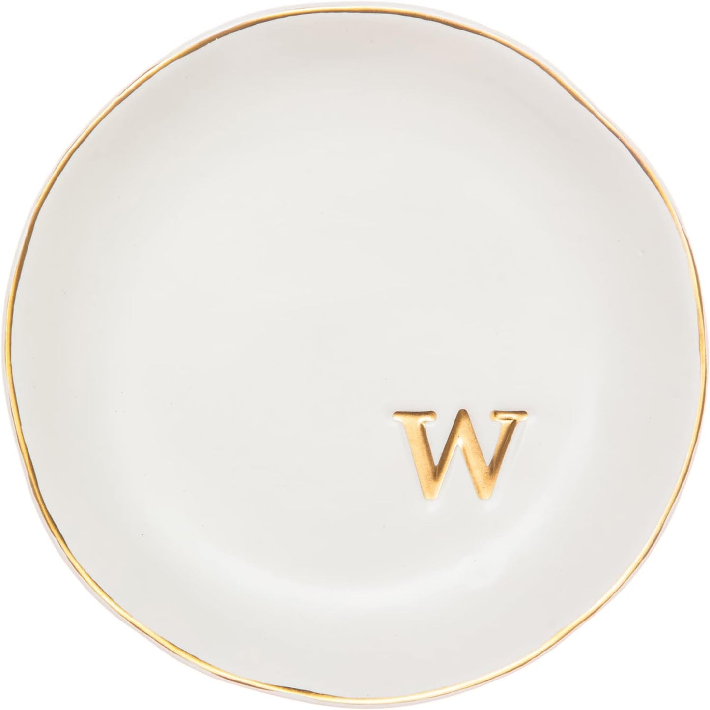 Ceramic Jewelry Tray - Decorative Trinket Dish for Rings, Earrings & Necklaces | 4.75" White Surface