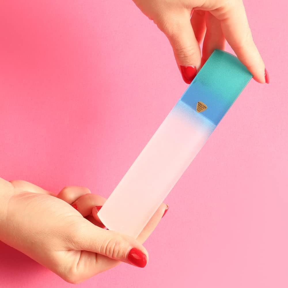 Czech Glass Foot File - BONA FIDE BEAUTY Premium Foot Scraper & Rasp | Includes Protective Sleeve
