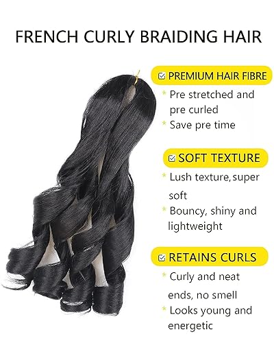 French Curl Braiding Hair - 8 Inch Pre-Stretched 1B (Pack of 8)